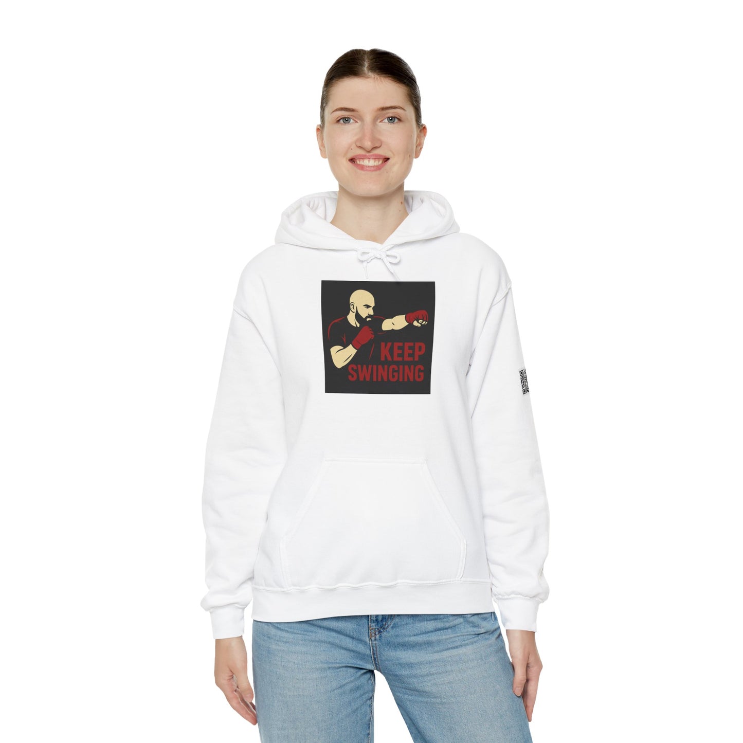 Keep Swinging Hoodie - Motivational Sweatshirt for Fighters and Dreamers, Perfect for Gym, Sports, Gifts, Birthdays, and Casual Wear