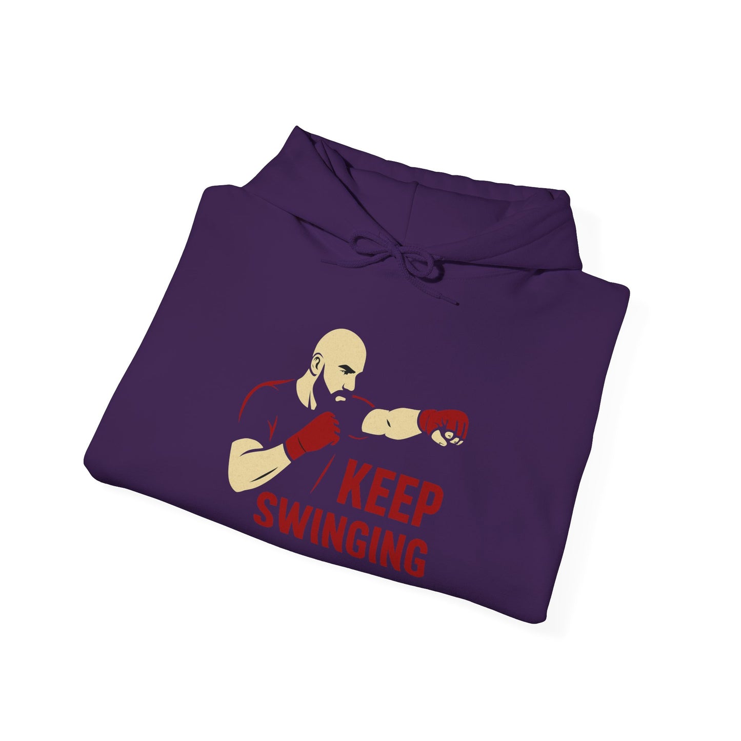 Keep Swinging Hoodie - Motivational Sweatshirt for Fighters and Dreamers, Perfect for Gym, Sports, Gifts, Birthdays, and Casual Wear