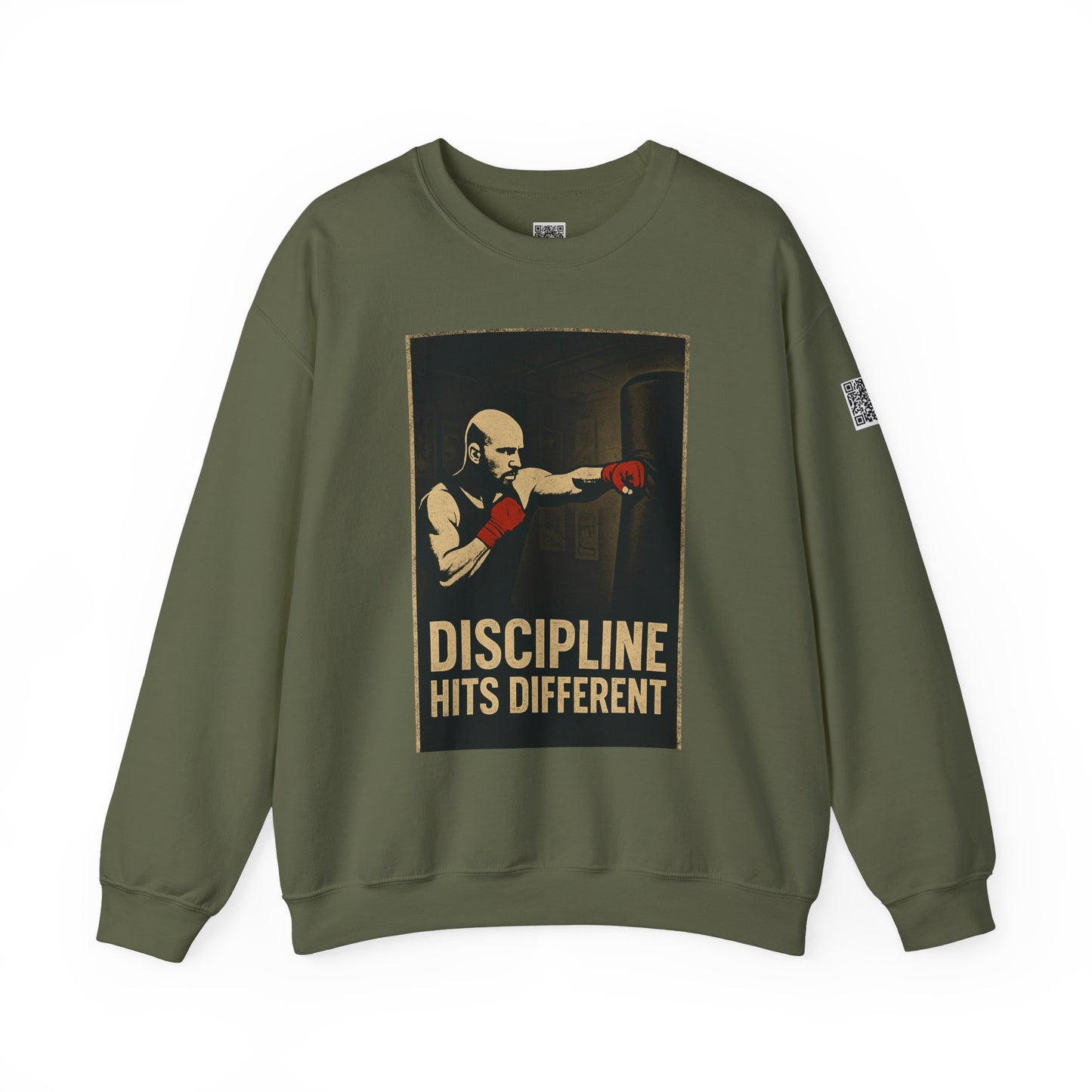 Motivational Sweatshirt - Discipline Hits Different - Unisex Crewneck - Fitness Gift - Workout Apparel - Casual Sport Style - Gym Wear