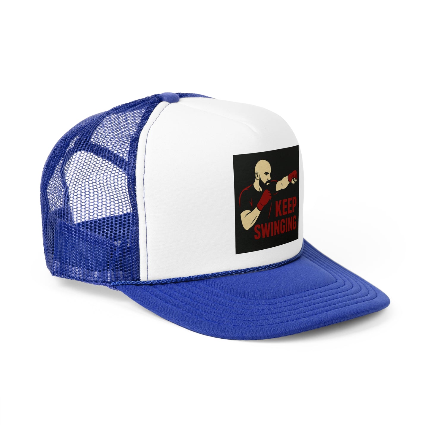 Keep Swinging Trucker Cap - Motivational Hat for Fighters & Sports Enthusiasts