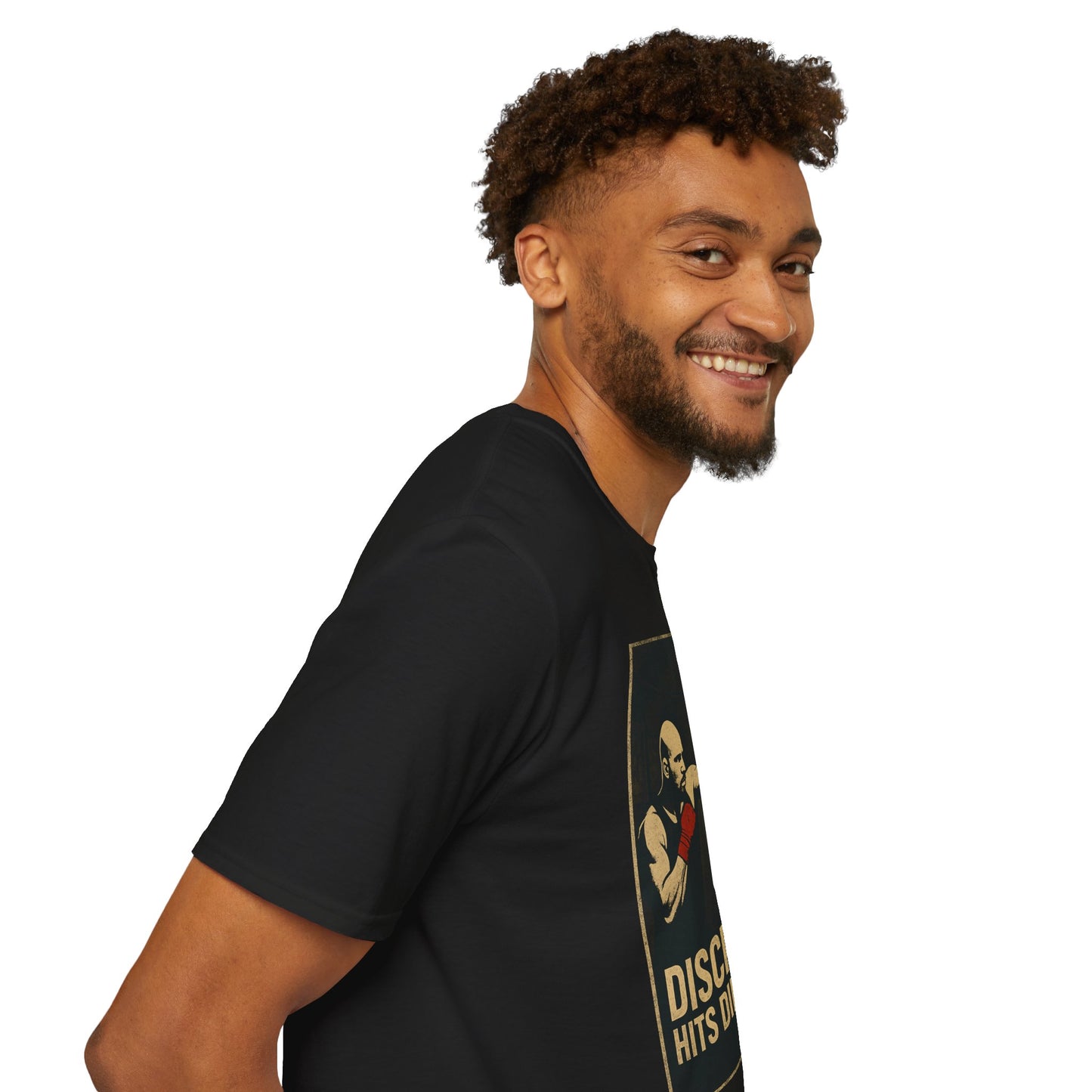 Motivational Unisex Softstyle T-Shirt - 'Discipline Hits Different' - with a Jab