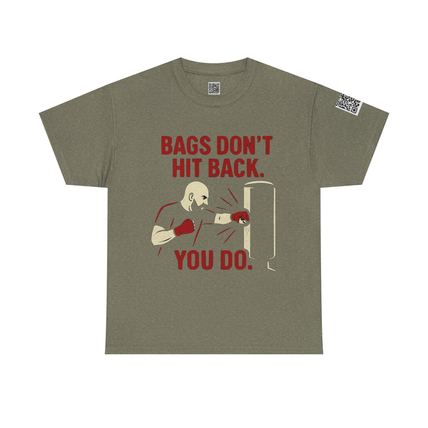 Bags Don't Hit Back. You Do. Unisex Heavy Cotton Tee, Motivational Workout Shirt, Fitness Apparel, Boxing Gift, Casual Activewear