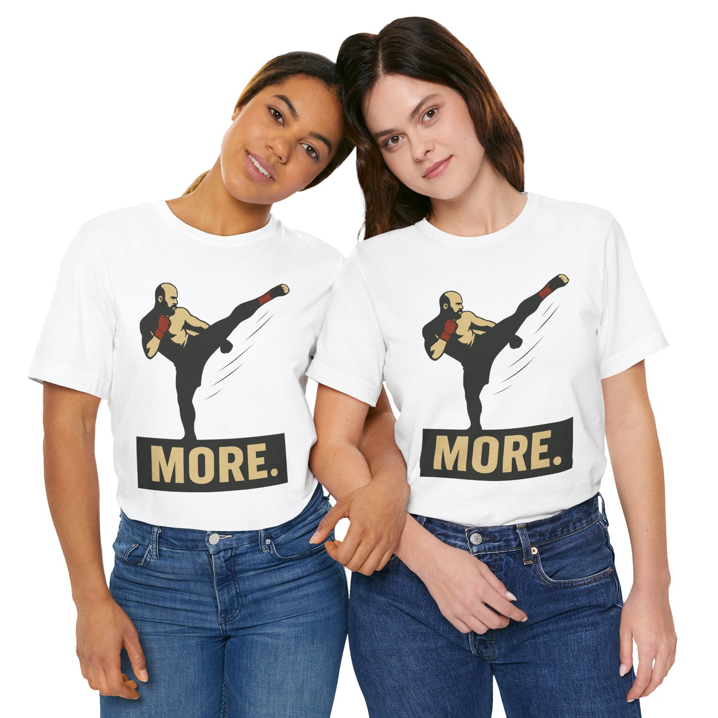 "More, Sidekick" - Motivational Kickboxing Tee - Unisex Short Sleeve Shirt, Fitness Apparel, Workout Gear, Gift for Athletes, Inspirational Clothing