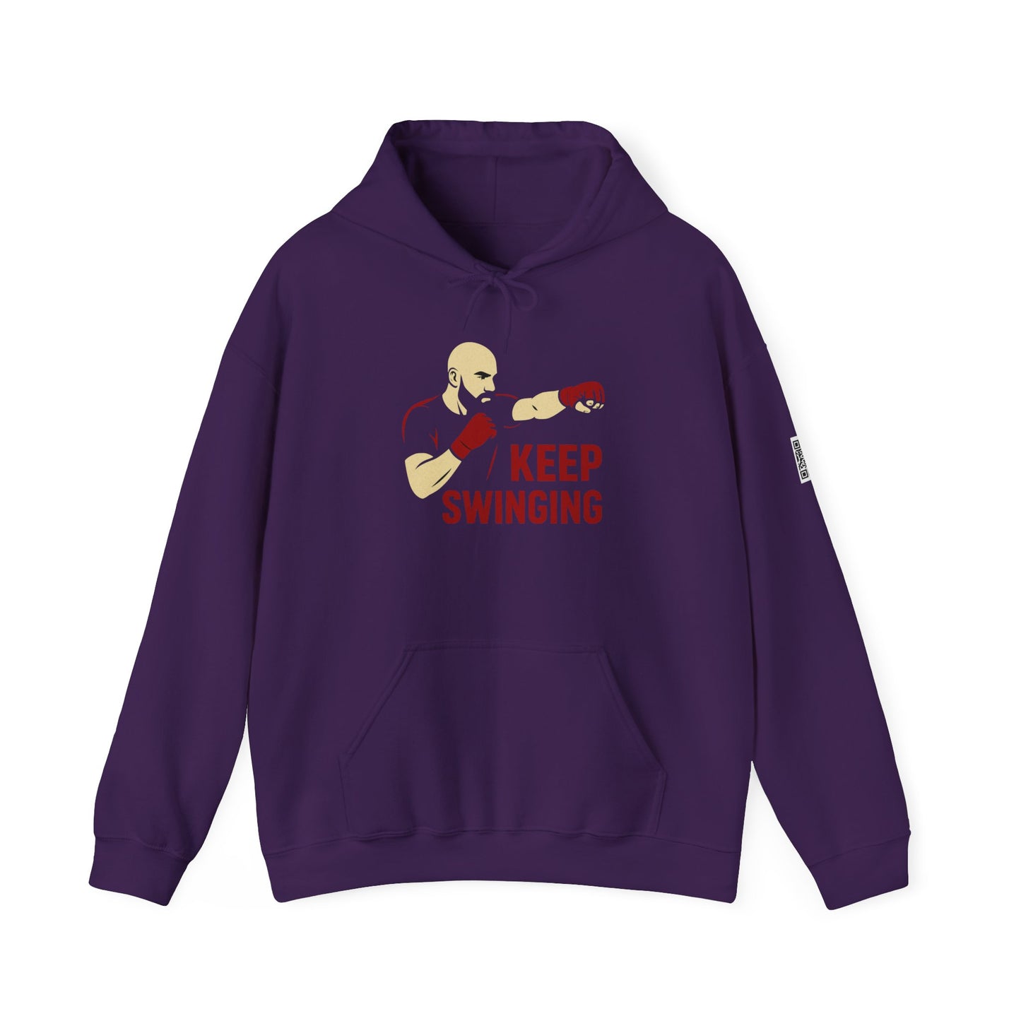 Keep Swinging Hoodie - Motivational Sweatshirt for Fighters and Dreamers, Perfect for Gym, Sports, Gifts, Birthdays, and Casual Wear