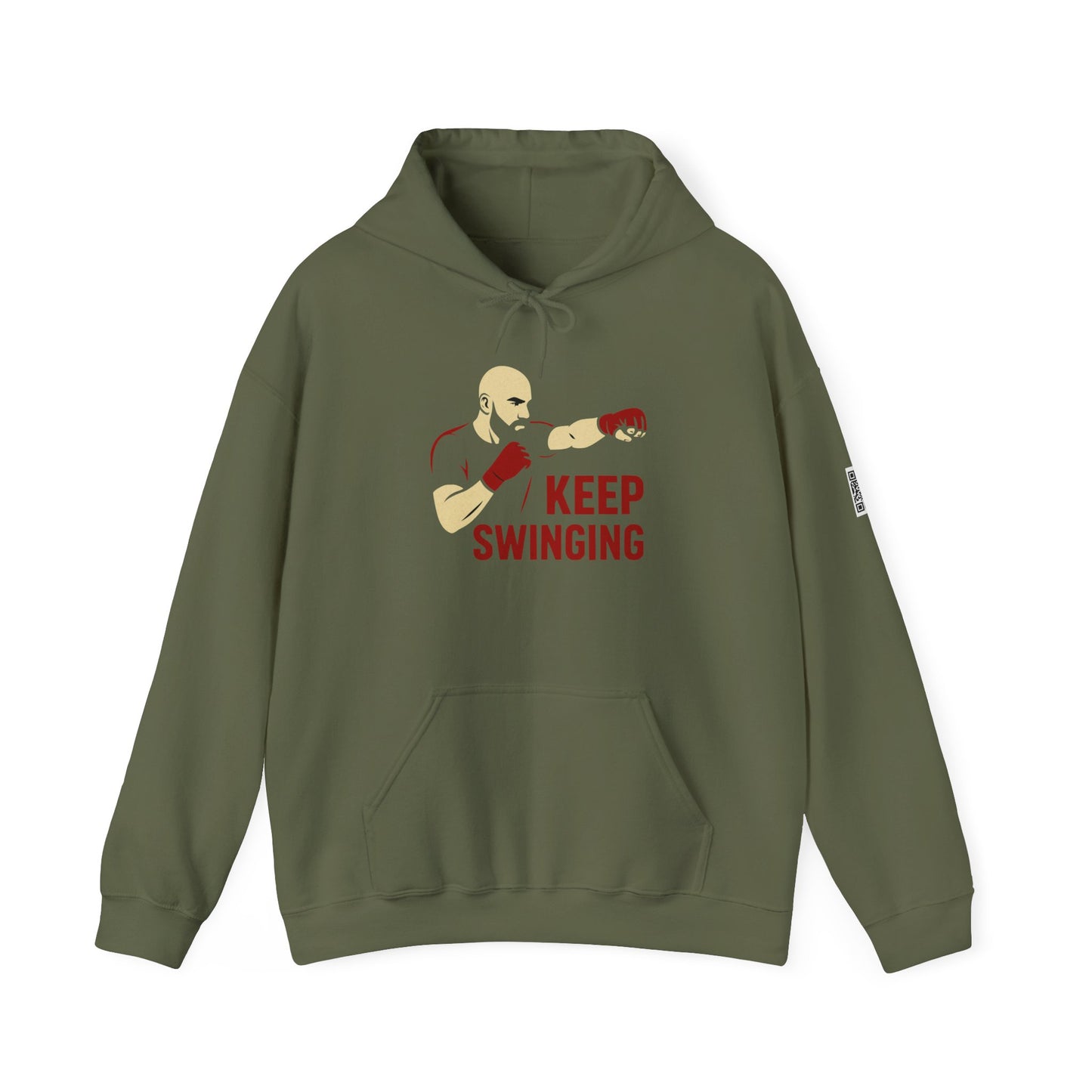 Keep Swinging Hoodie - Motivational Sweatshirt for Fighters and Dreamers, Perfect for Gym, Sports, Gifts, Birthdays, and Casual Wear