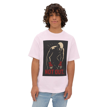 Not Out - Motivational Oversized Tee - Unisex Boxy T-Shirt, Gym Apparel, Fight Wear, Workout Clothing, Inspirational Gift