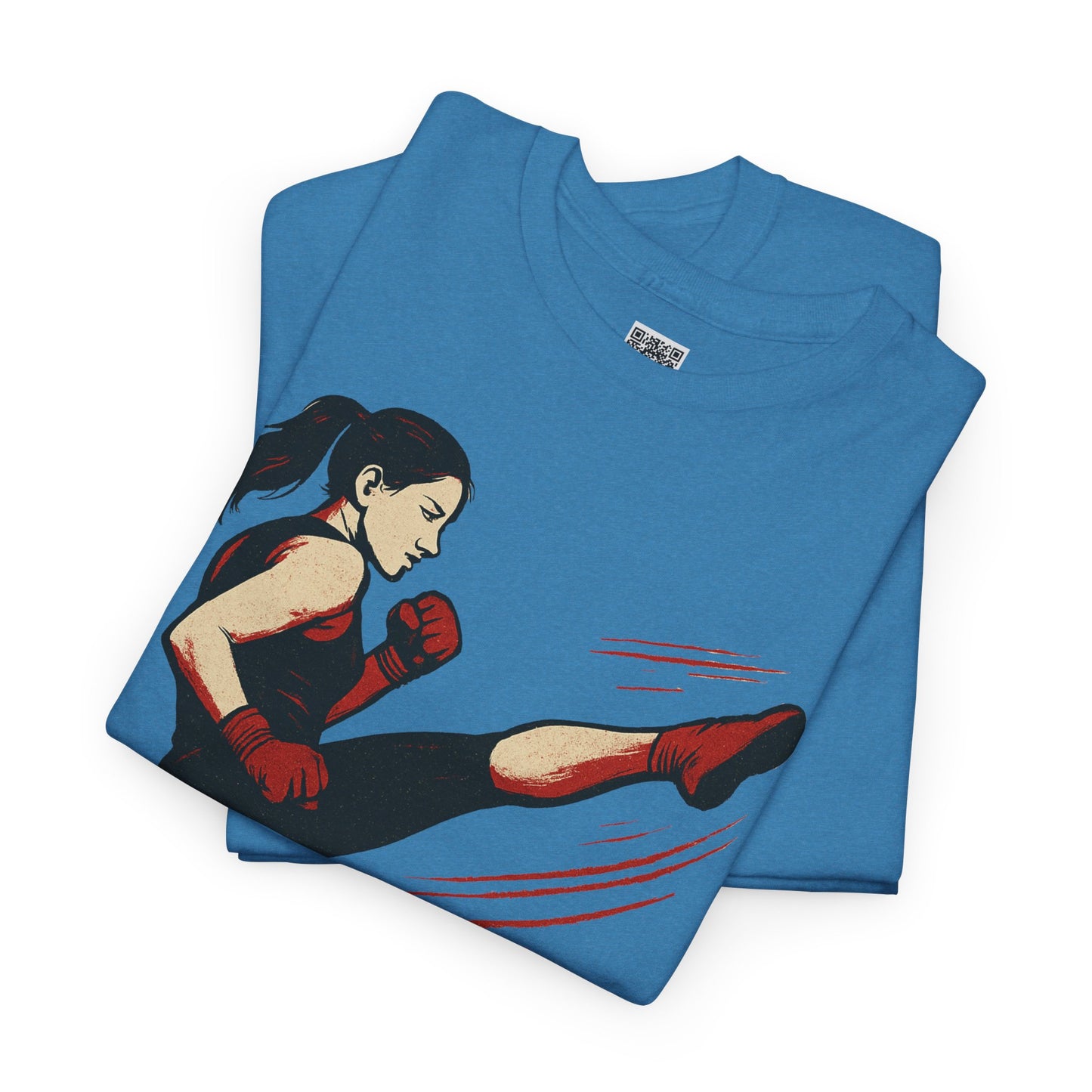 "More with a Kick " - Motivational Fitness Tee | Unisex Heavy Cotton Tee, Gym Shirt, Workout Apparel, Exercise Gift, Activewear, Sports Top