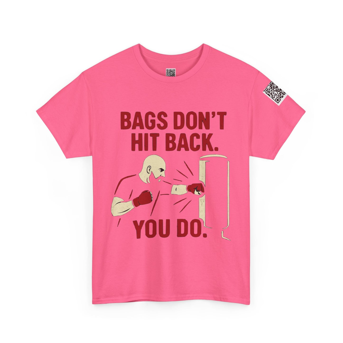 Bags Don't Hit Back. You Do. Unisex Heavy Cotton Tee, Motivational Workout Shirt, Fitness Apparel, Boxing Gift, Casual Activewear