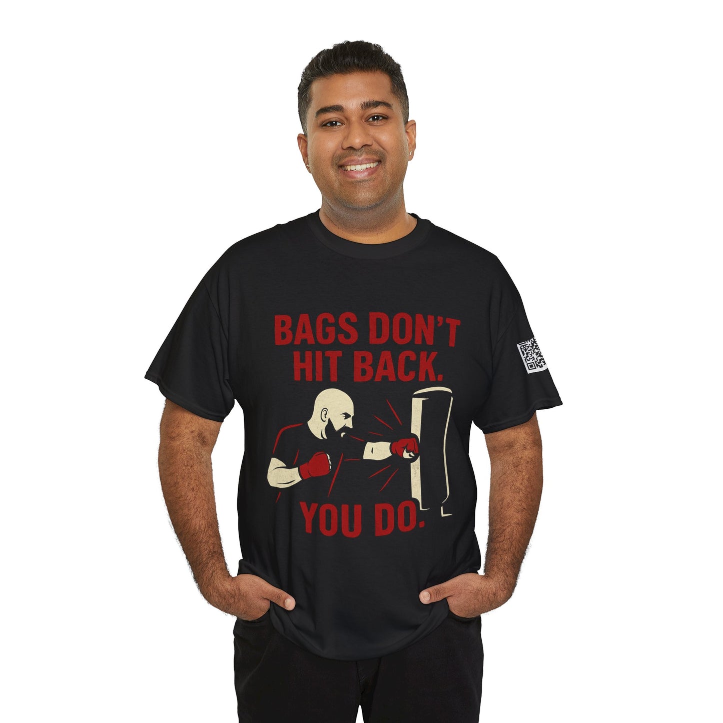 Bags Don't Hit Back. You Do. Unisex Heavy Cotton Tee, Motivational Workout Shirt, Fitness Apparel, Boxing Gift, Casual Activewear