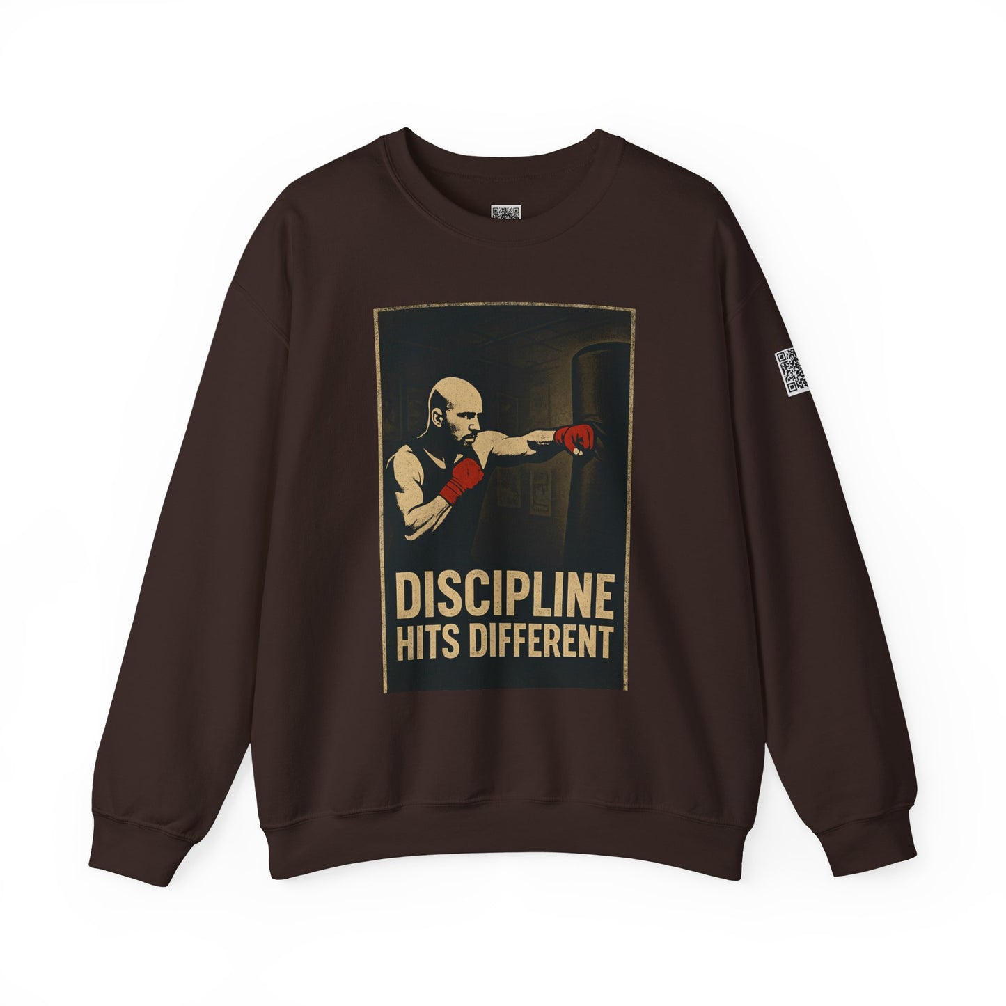 Motivational Sweatshirt - Discipline Hits Different - Unisex Crewneck - Fitness Gift - Workout Apparel - Casual Sport Style - Gym Wear