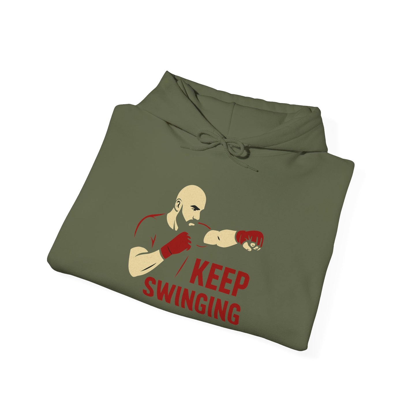 Keep Swinging Hoodie - Motivational Sweatshirt for Fighters and Dreamers, Perfect for Gym, Sports, Gifts, Birthdays, and Casual Wear