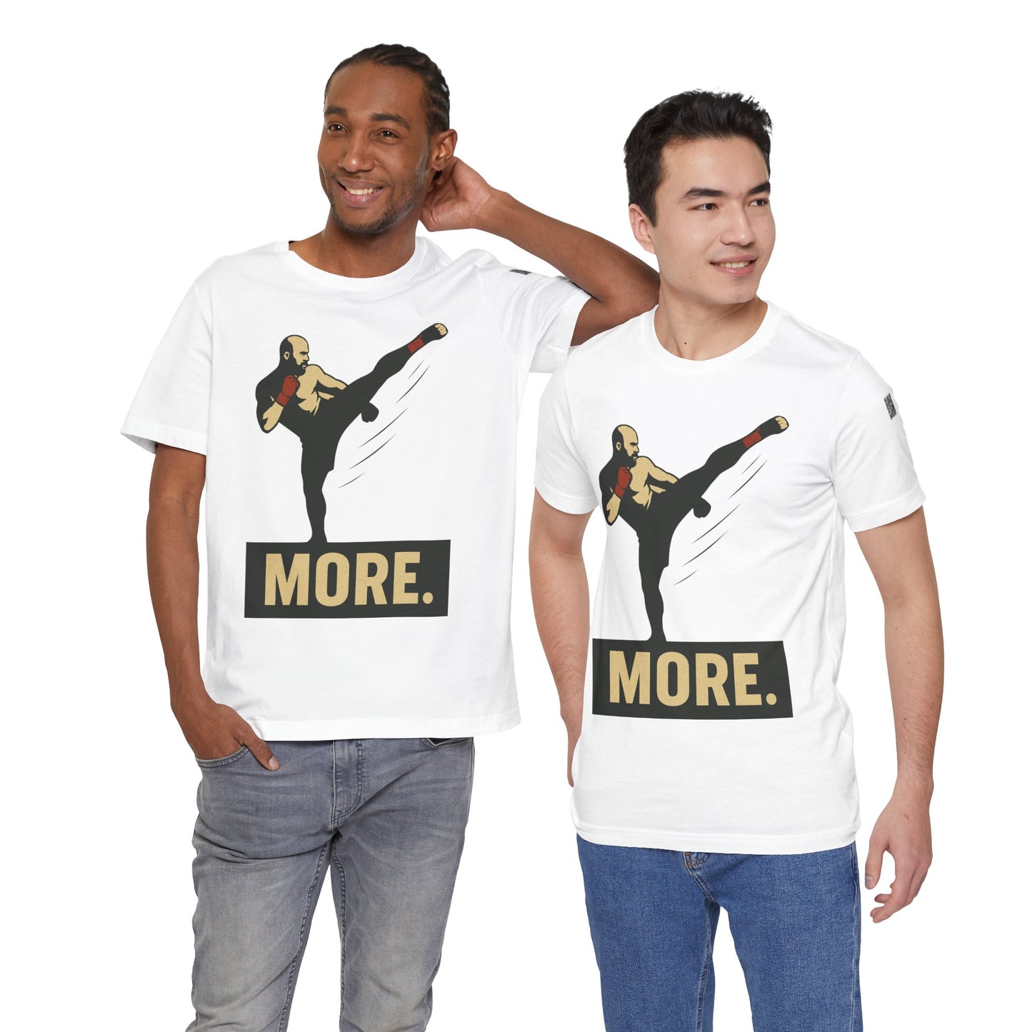 "More, Sidekick" - Motivational Kickboxing Tee - Unisex Short Sleeve Shirt, Fitness Apparel, Workout Gear, Gift for Athletes, Inspirational Clothing