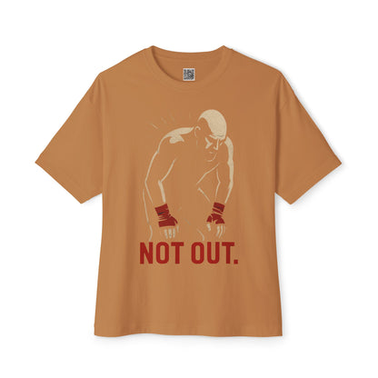 Not Out - Motivational Oversized Tee - Unisex Boxy T-Shirt, Gym Apparel, Fight Wear, Workout Clothing, Inspirational Gift