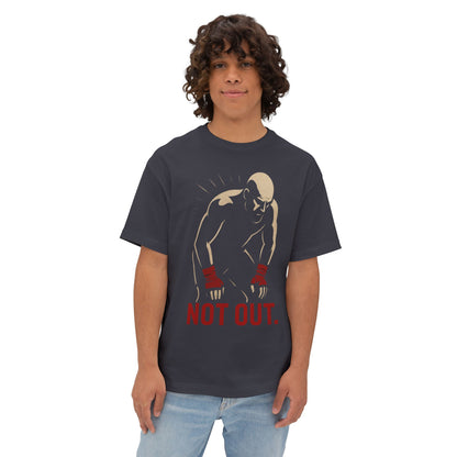 Not Out - Motivational Oversized Tee - Unisex Boxy T-Shirt, Gym Apparel, Fight Wear, Workout Clothing, Inspirational Gift