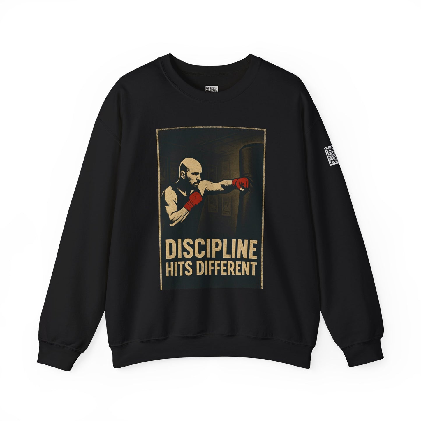 Motivational Sweatshirt - Discipline Hits Different - Unisex Crewneck - Fitness Gift - Workout Apparel - Casual Sport Style - Gym Wear