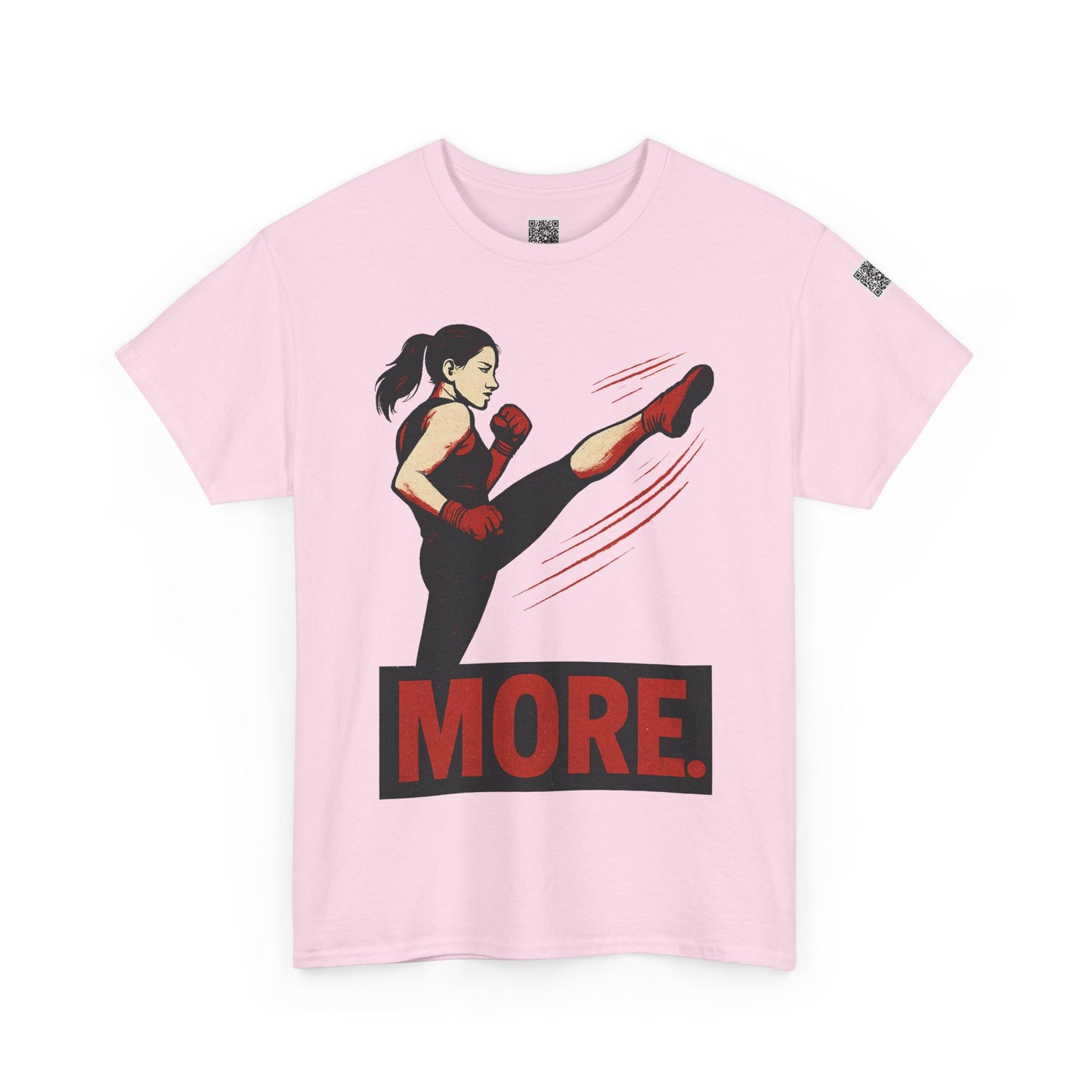 "More with a Kick " - Motivational Fitness Tee | Unisex Heavy Cotton Tee, Gym Shirt, Workout Apparel, Exercise Gift, Activewear, Sports Top