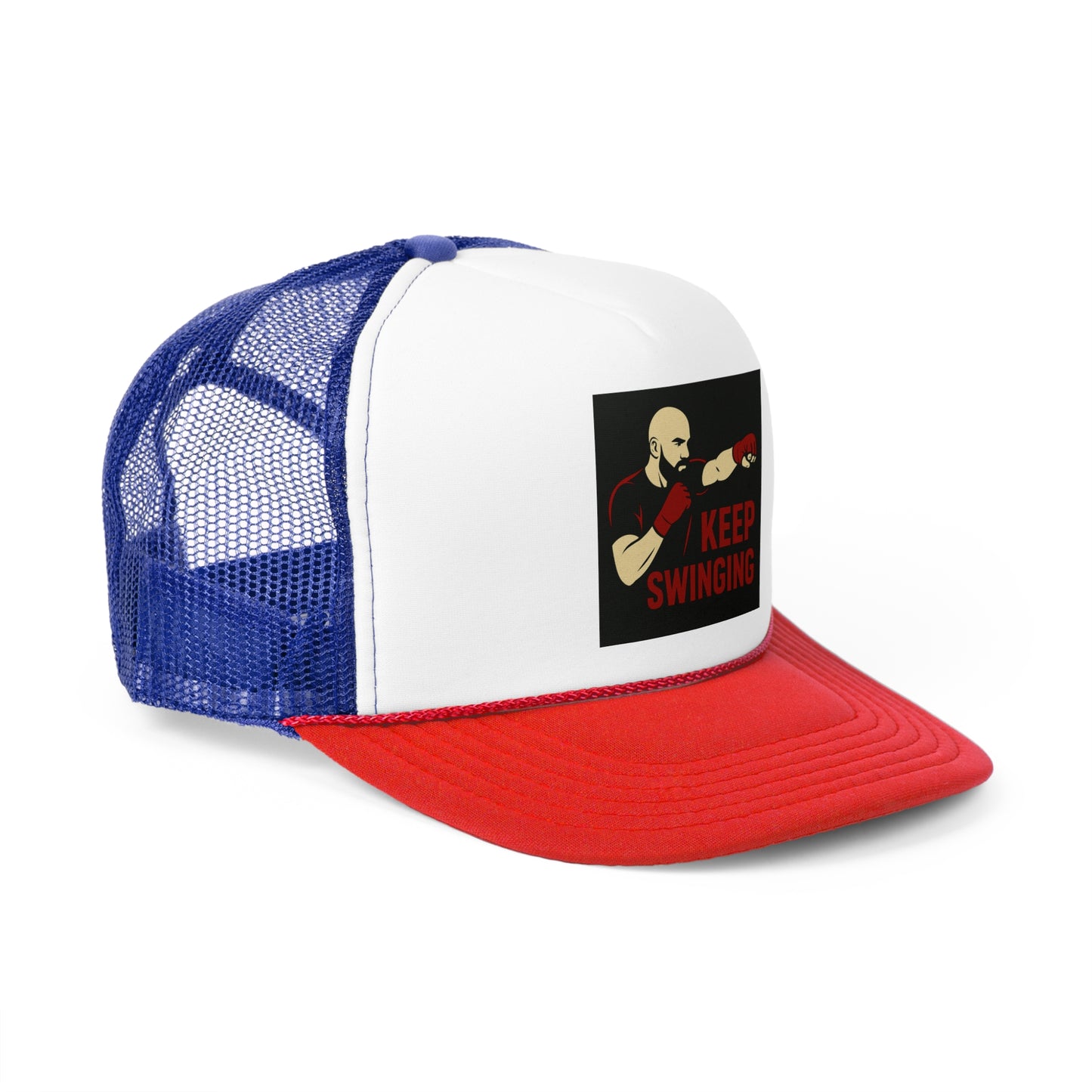 Keep Swinging Trucker Cap - Motivational Hat for Fighters & Sports Enthusiasts