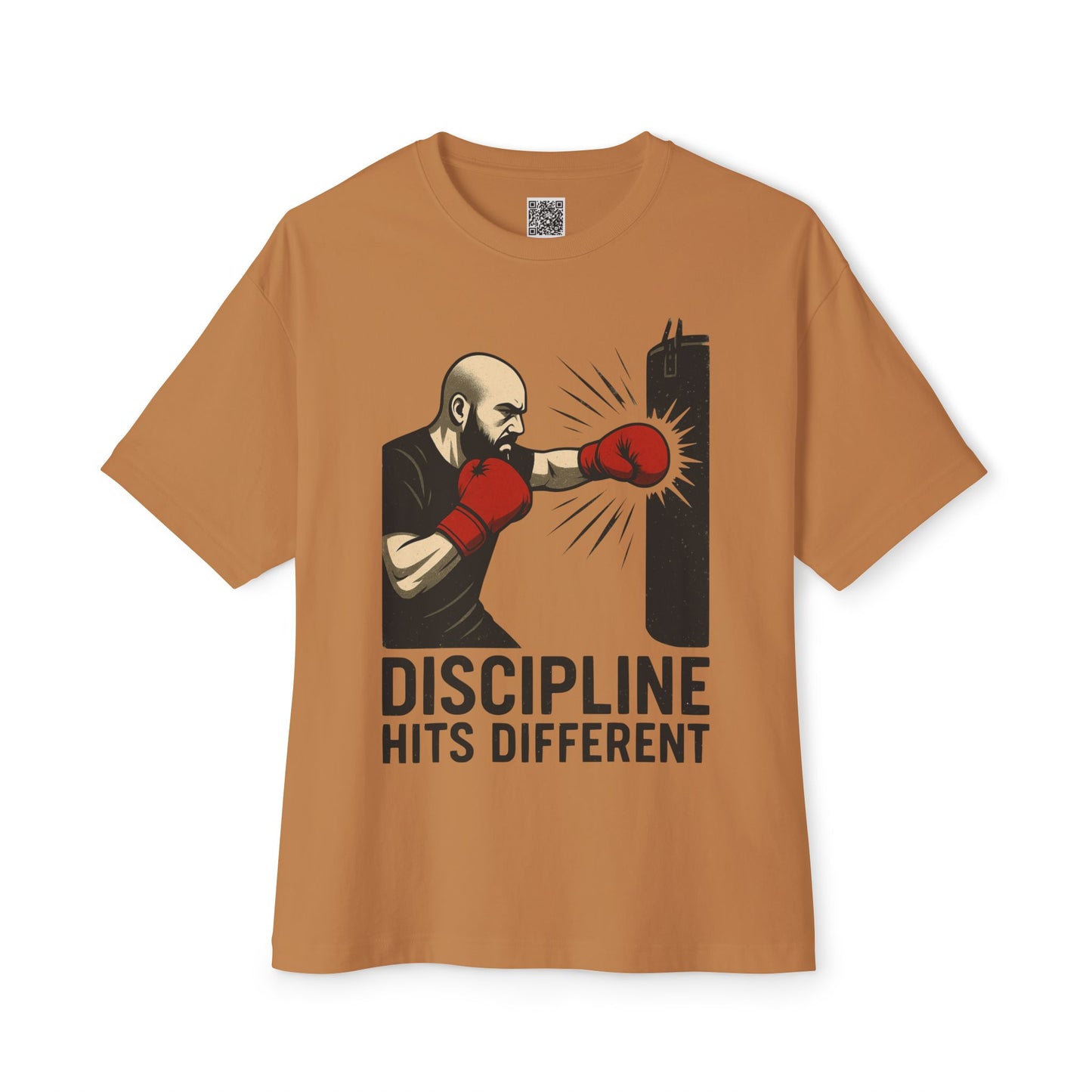 Discipline Hits Different with a Left Jab and Gloves - Spirit Unisex Oversized Tee, Motivational Fitness Shirt, Boxing Apparel, Gym T-Shirt, Gift for Gym Lovers
