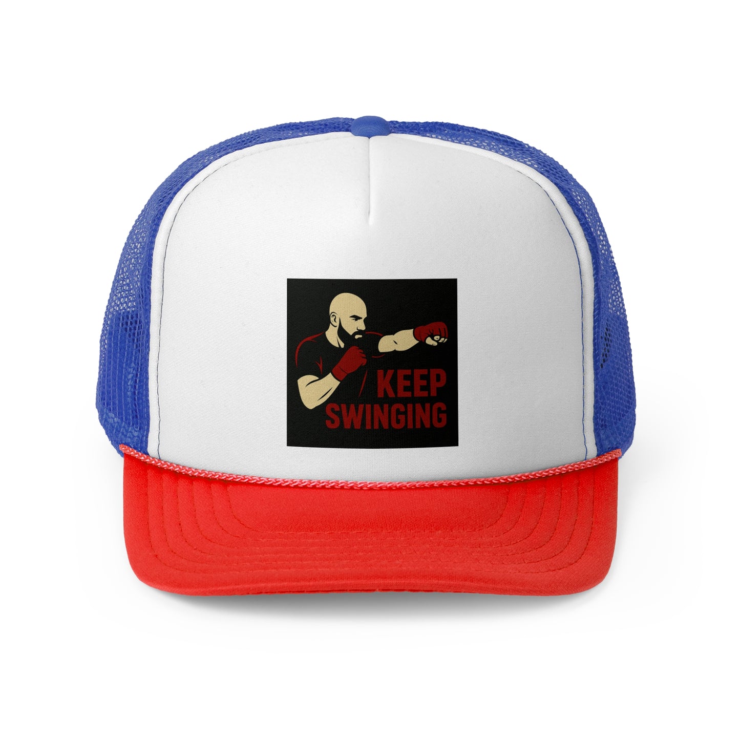 Keep Swinging Trucker Cap - Motivational Hat for Fighters & Sports Enthusiasts