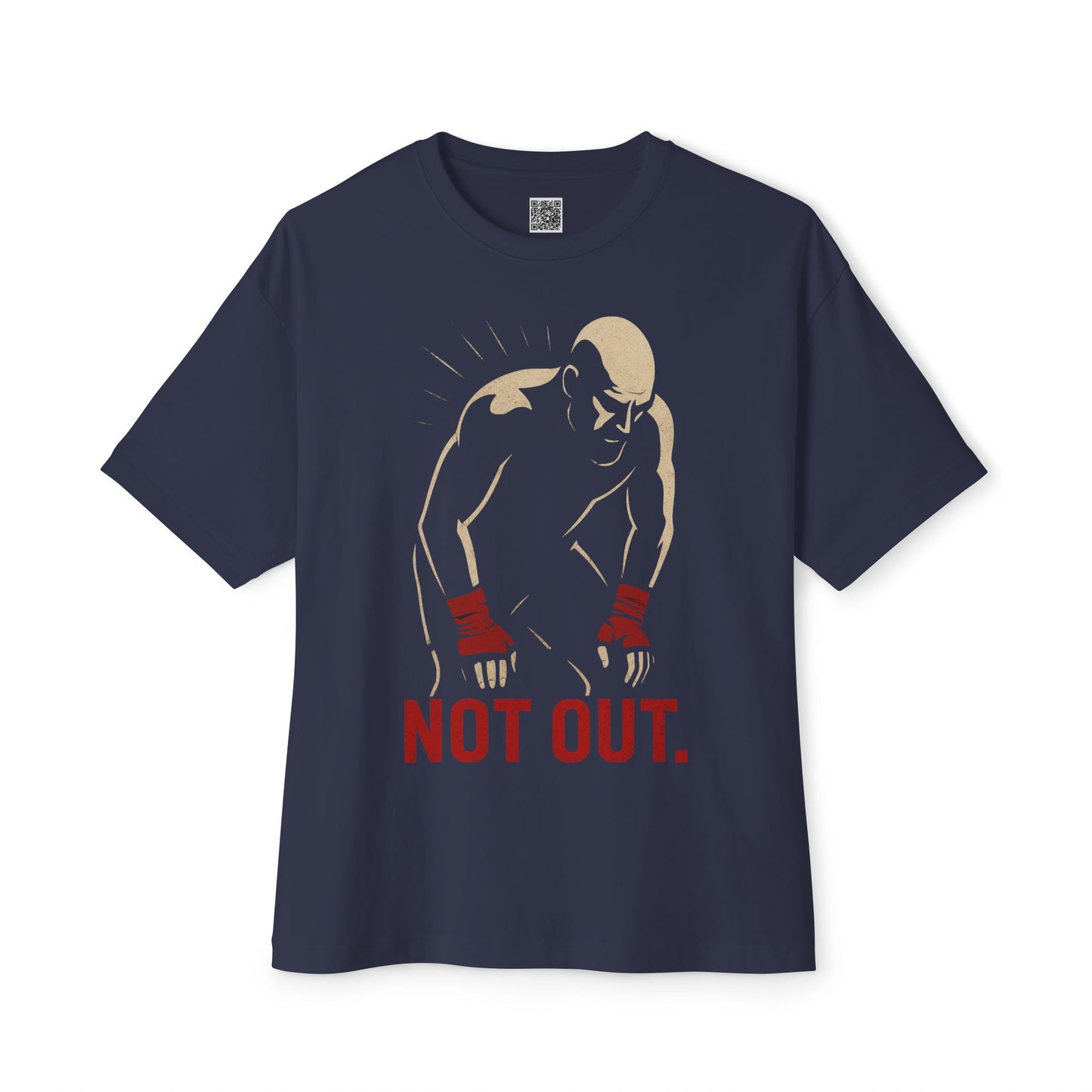 Not Out - Motivational Oversized Tee - Unisex Boxy T-Shirt, Gym Apparel, Fight Wear, Workout Clothing, Inspirational Gift