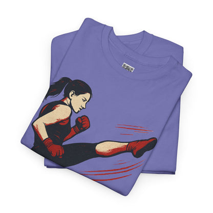"More with a Kick " - Motivational Fitness Tee | Unisex Heavy Cotton Tee, Gym Shirt, Workout Apparel, Exercise Gift, Activewear, Sports Top