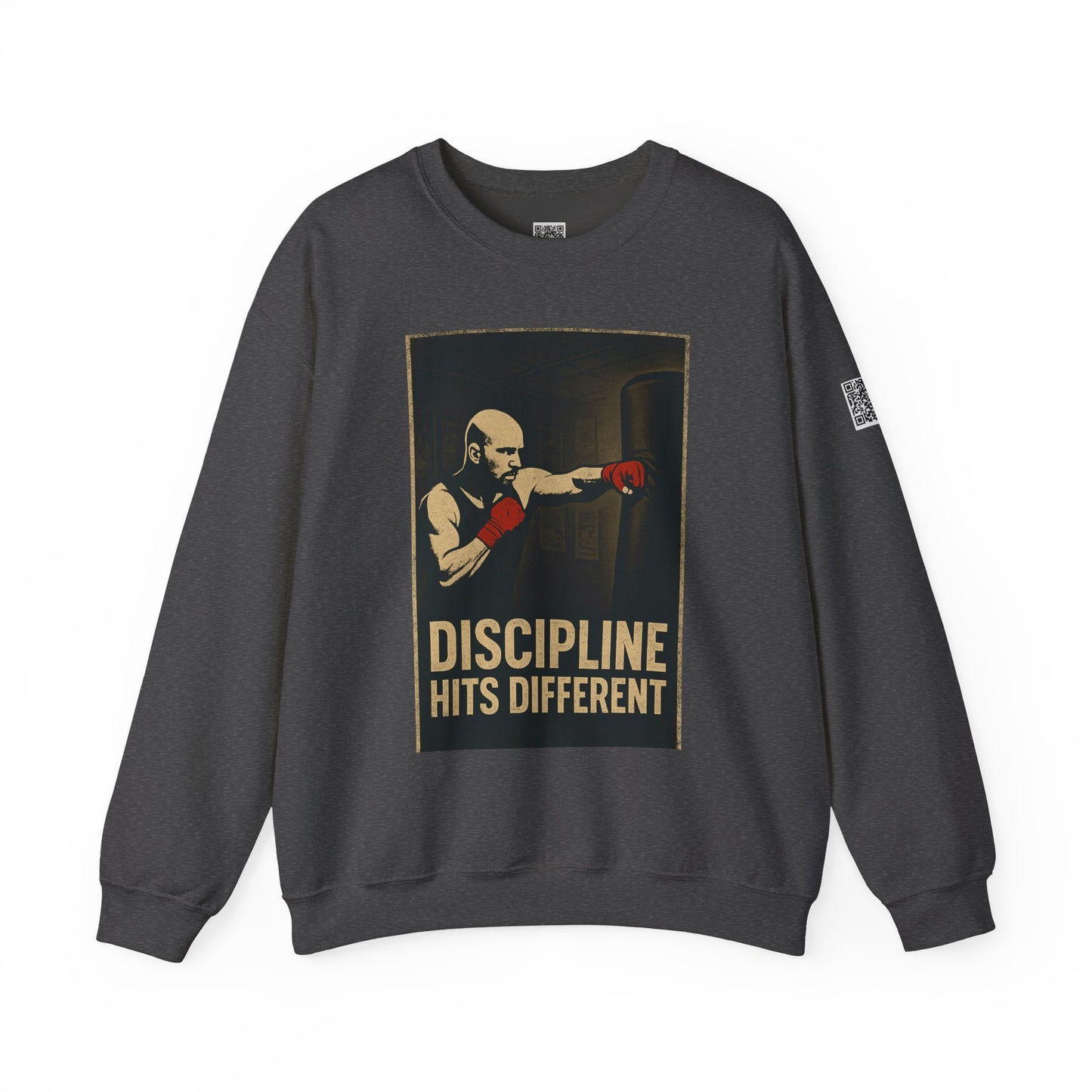 Motivational Sweatshirt - Discipline Hits Different - Unisex Crewneck - Fitness Gift - Workout Apparel - Casual Sport Style - Gym Wear