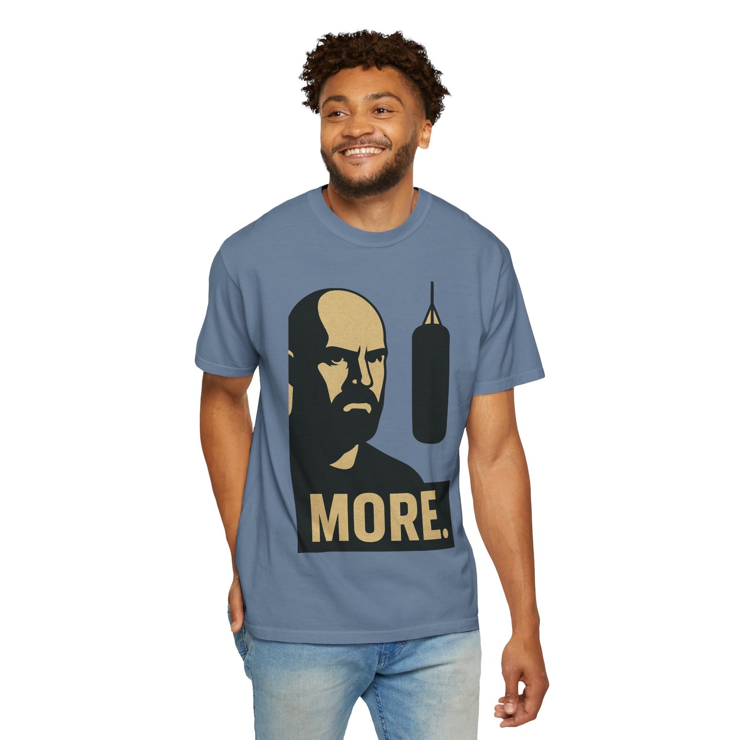 "More. Shadow Stare" - Motivational Gym T-Shirt, Fitness Apparel, Workout Clothing, Gift for Him, Unisex Activewear, Sportswear