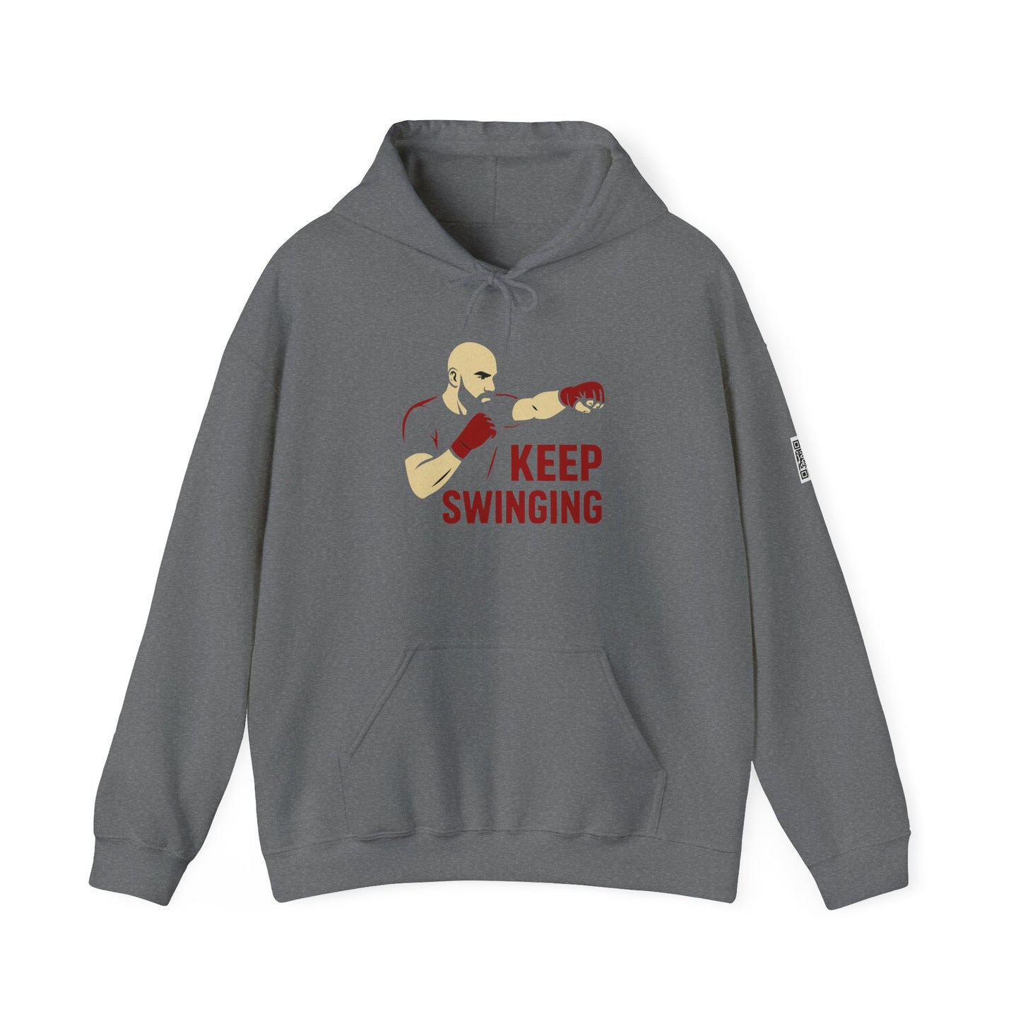 Keep Swinging Hoodie - Motivational Sweatshirt for Fighters and Dreamers, Perfect for Gym, Sports, Gifts, Birthdays, and Casual Wear
