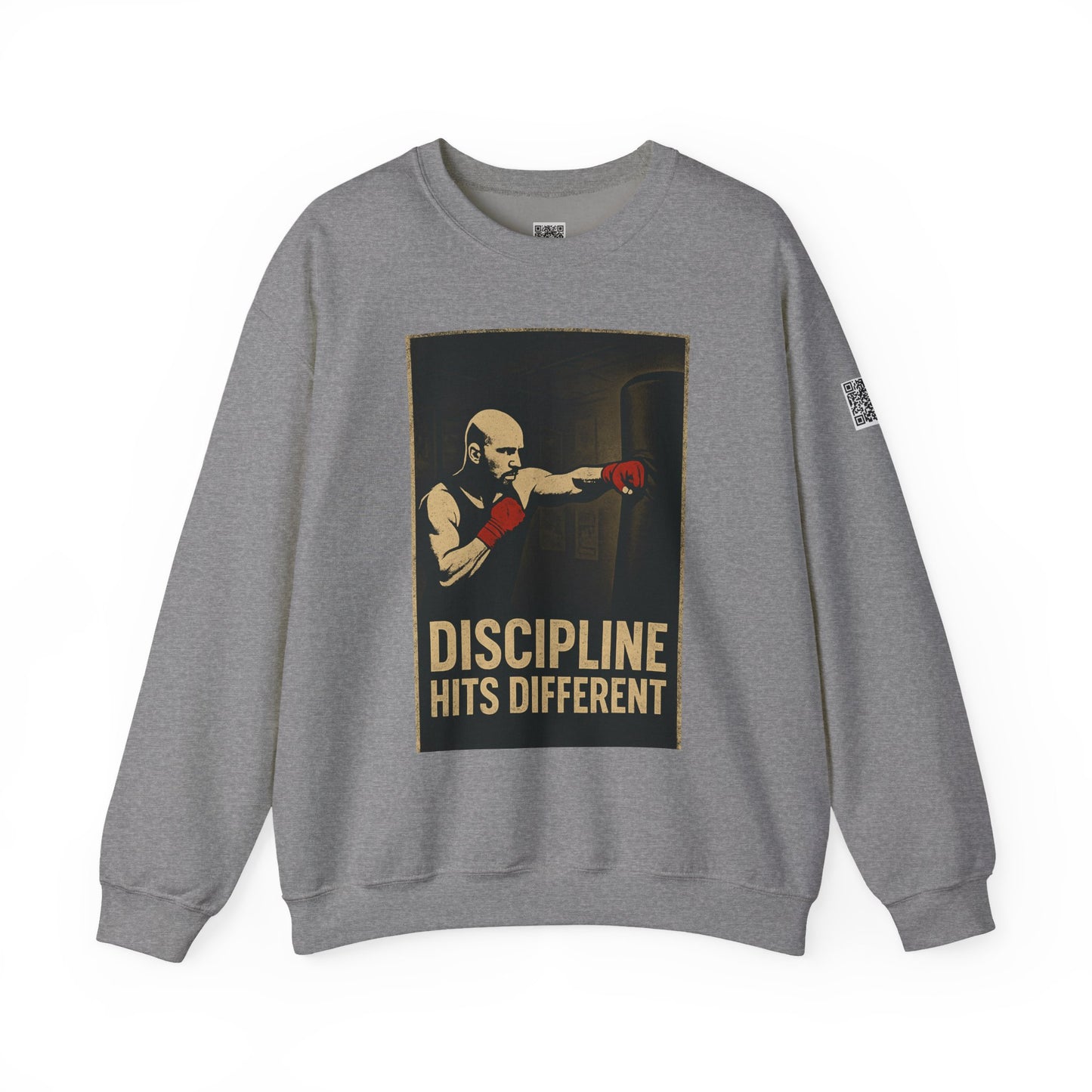 Motivational Sweatshirt - Discipline Hits Different - Unisex Crewneck - Fitness Gift - Workout Apparel - Casual Sport Style - Gym Wear