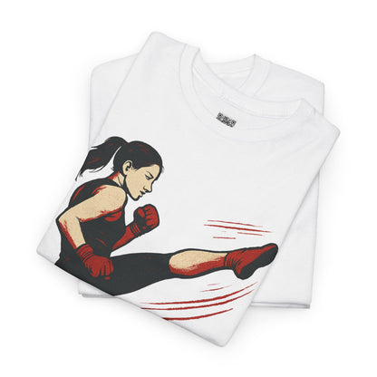 "More with a Kick " - Motivational Fitness Tee | Unisex Heavy Cotton Tee, Gym Shirt, Workout Apparel, Exercise Gift, Activewear, Sports Top