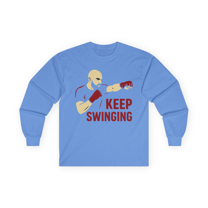 Boxing Motivational Long Sleeve Tee - "Keep Swinging"