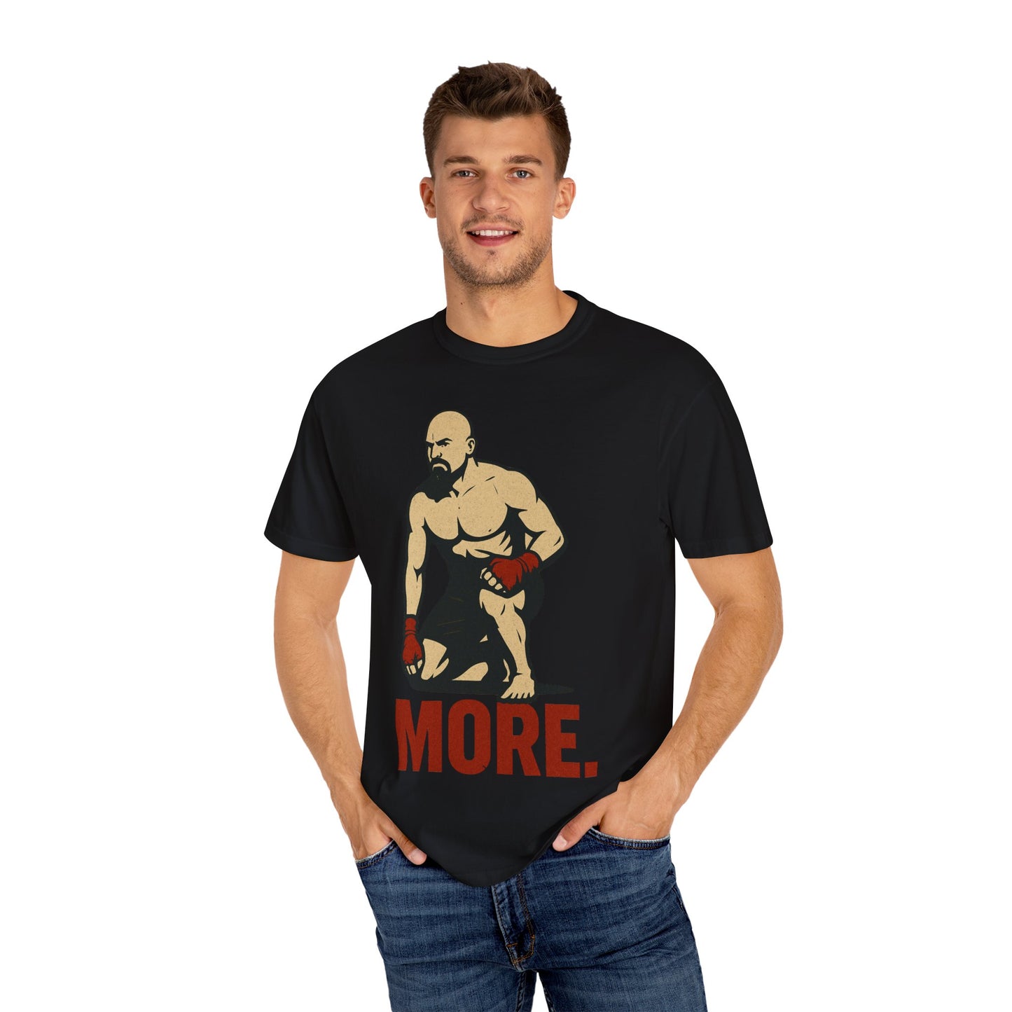 Motivational Fitness T-Shirt with 'MORE - Rising.' Design, Unisex Workout Apparel, Gym Shirt, Gift for Athletes & Fitness Lovers