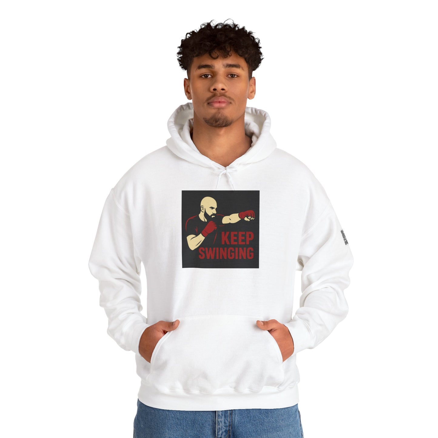 Keep Swinging Hoodie - Motivational Sweatshirt for Fighters and Dreamers, Perfect for Gym, Sports, Gifts, Birthdays, and Casual Wear