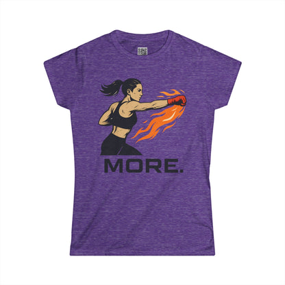 "More. Punching Fire." Empowered Women's Workout Tee - Motivational Fitness T-Shirt, Gym Apparel, Athletic Wear, Exercise Top, Gift for Her